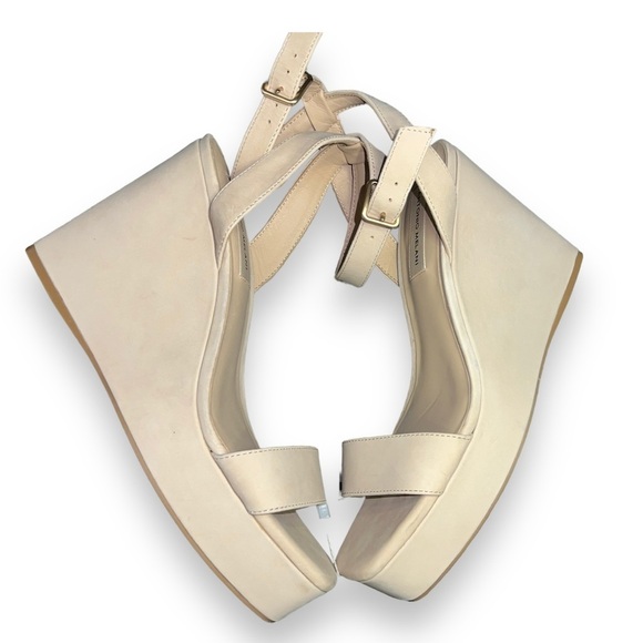 ✅ New Antonio Melani Nude Leather Strappy Wedge Platform Women Sandals - Picture 2 of 6